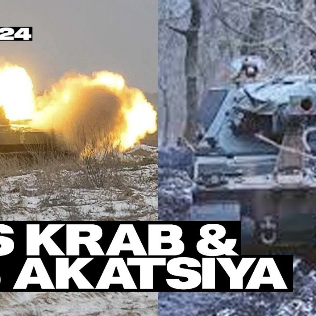 Polish Krab and Soviet 2S3 Akatsiya in Bakhmut Region. Artillery on the Frontline Polish Krab and Soviet 2S3 Akatsiya in Bakhmut Region. Artillery on the Frontline