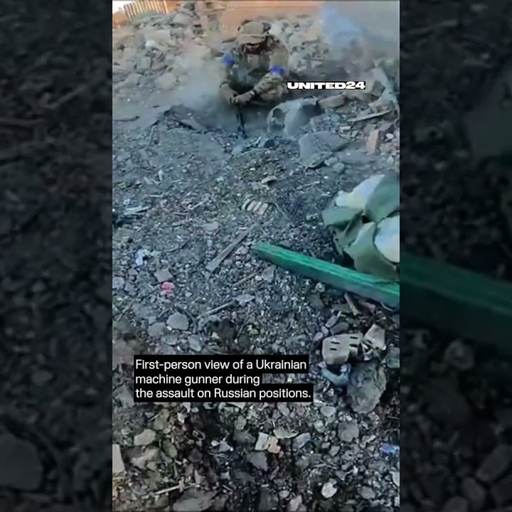 Epic? First-person view of Ukrainian machine gunner duringthe assault on Russian positions #shorts Epic? First-person view of Ukrainian machine gunner duringthe assault on Russian positions #shorts