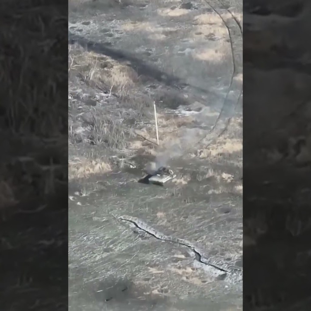 Russian BMP-2 tank is blown up by a Ukrainian land mine in the Luhansk region Russian BMP-2 tank is blown up by a Ukrainian land mine in the Luhansk region