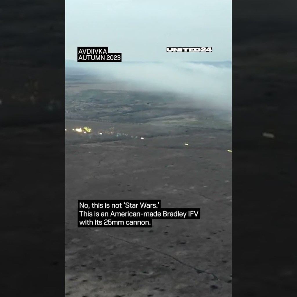 Avdiivka. No, this is not ‘Star Wars.’ This is an American-made Bradley IFV with its 25mm cannon ? Avdiivka. No, this is not ‘Star Wars.’ This is an American-made Bradley IFV with its 25mm cannon ?