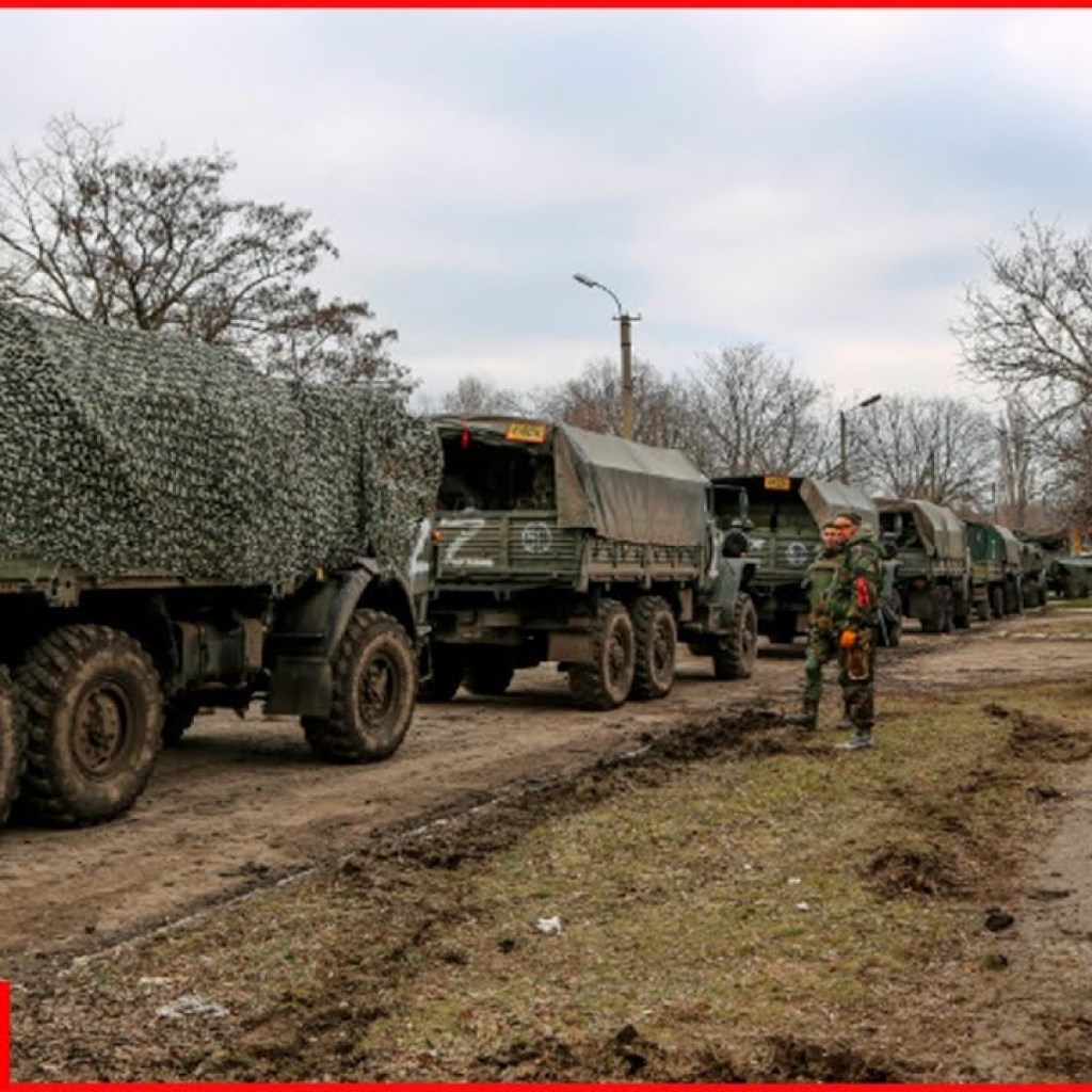 Russians move to Mariupol military equipment with shark marking on them Russians move to Mariupol military equipment with shark marking on them
