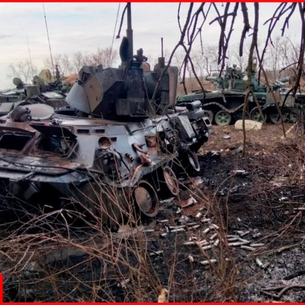 Russian armored personnel carriers were destroyed on battlefield near Avdiivka Russian armored personnel carriers were destroyed on battlefield near Avdiivka
