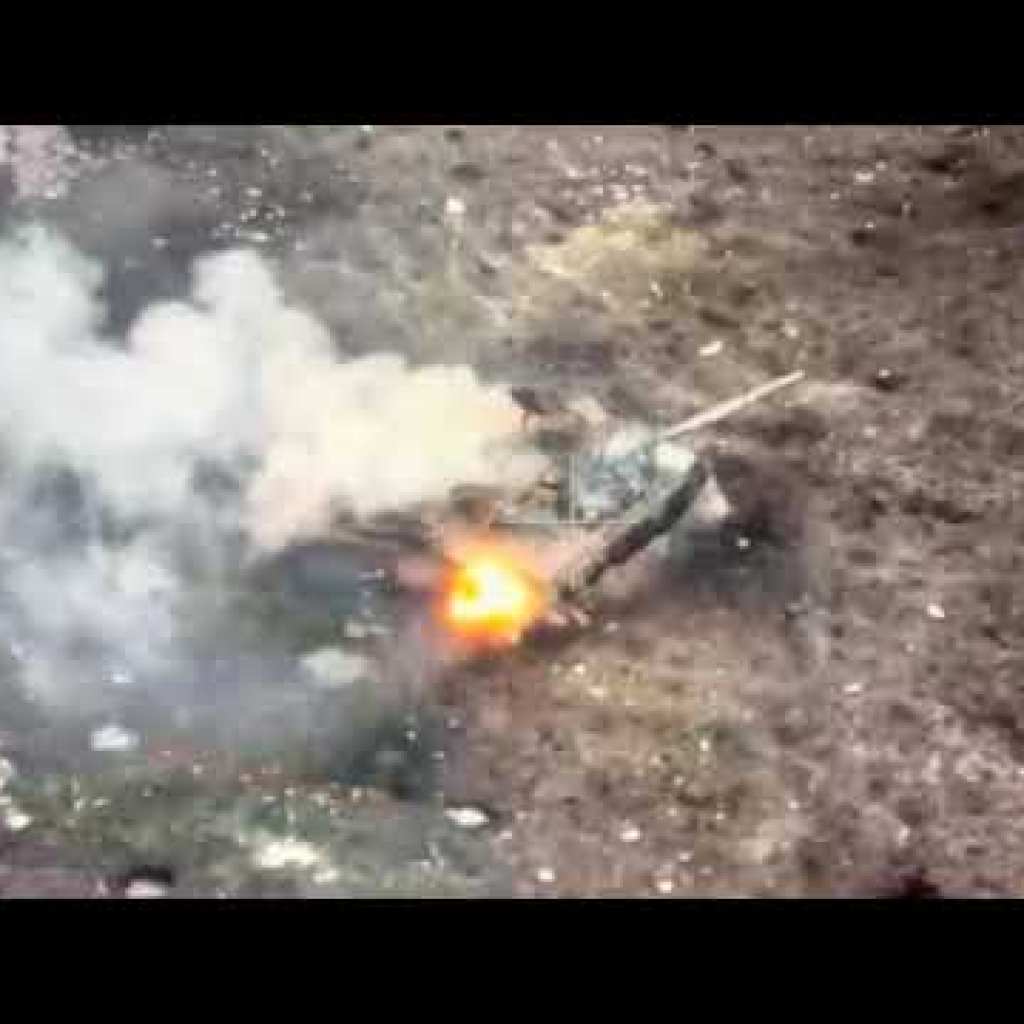 Destruction of the occupiers' tank by the special forces of the “Omega” CSP Destruction of the occupiers' tank by the special forces of the “Omega” CSP