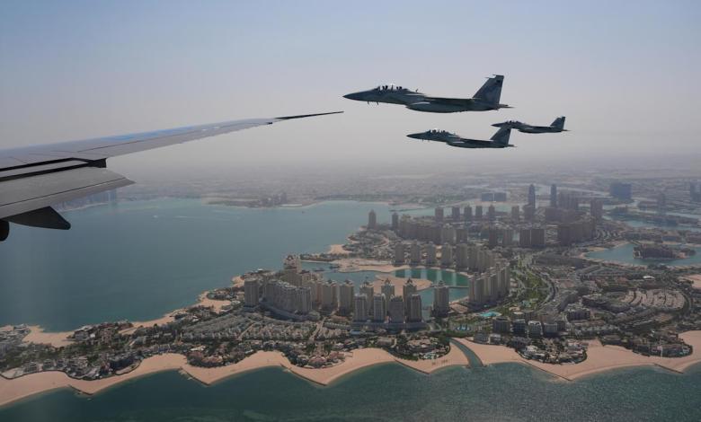 Trump's trip to Qatar begins flying as Air Force One acquires another fighter jet Trump's trip to Qatar begins flying as Air Force One acquires another fighter jet