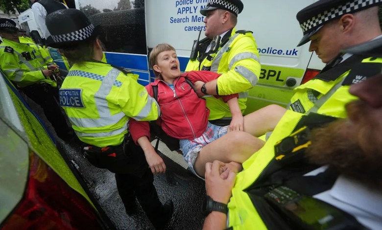Dozens have been arrested throughout the UK during protests in support of banned Palestinian group operations Dozens have been arrested throughout the UK during protests in support of banned Palestinian group operations