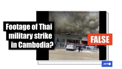 Clip shows Thai shop hit by rocket strike instead of “Cambodia Military Post” Clip shows Thai shop hit by rocket strike instead of “Cambodia Military Post”