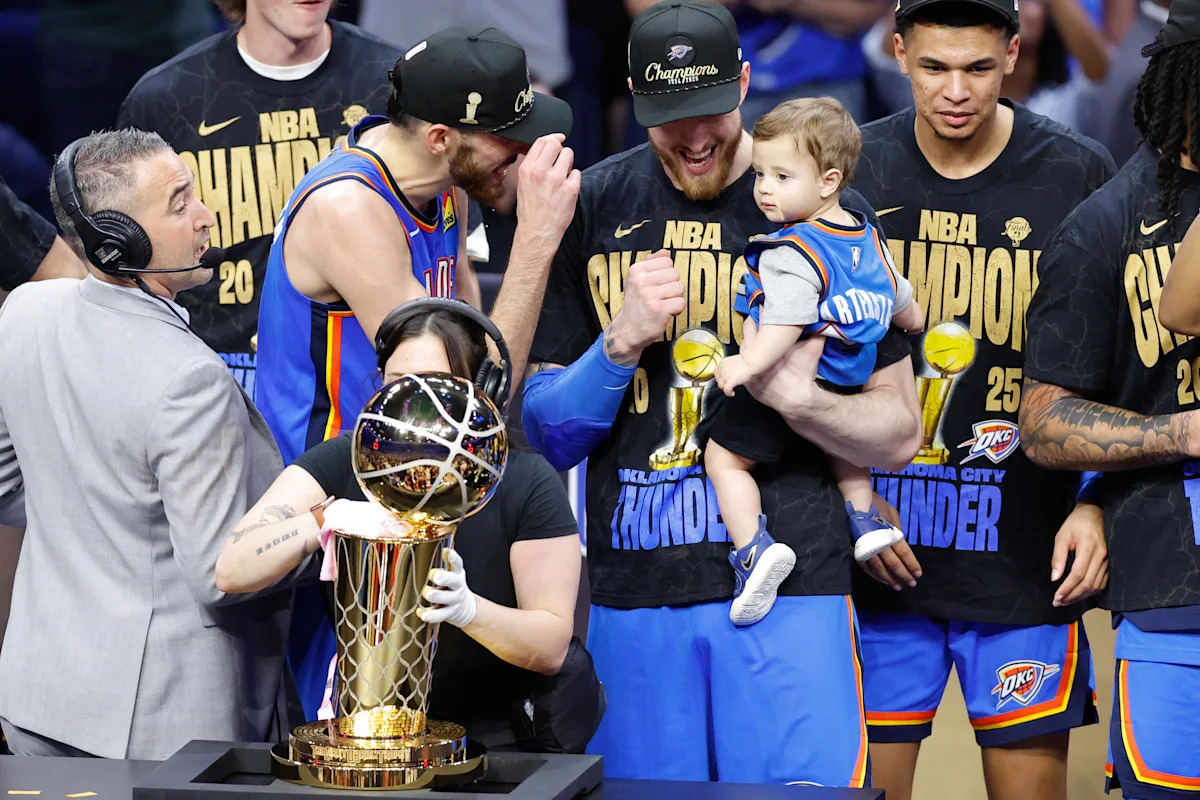 NBA Finals: Isaiah Hartenstein’s son hilariously sleeps through trophy celebration after Thunder’s win NBA Finals: Isaiah Hartenstein’s son hilariously sleeps through trophy celebration after Thunder’s win