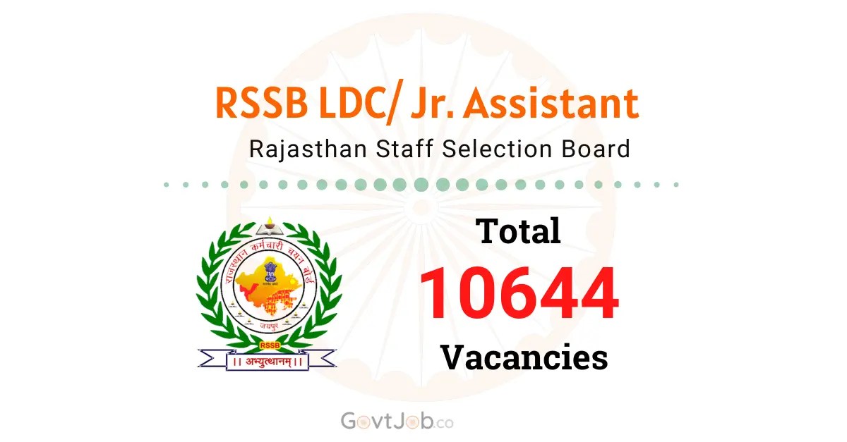 Rajasthan RSSB LDC/ Junior Assistant Recruitment 2026. Rajasthan RSSB LDC/ Junior Assistant Recruitment 2026.