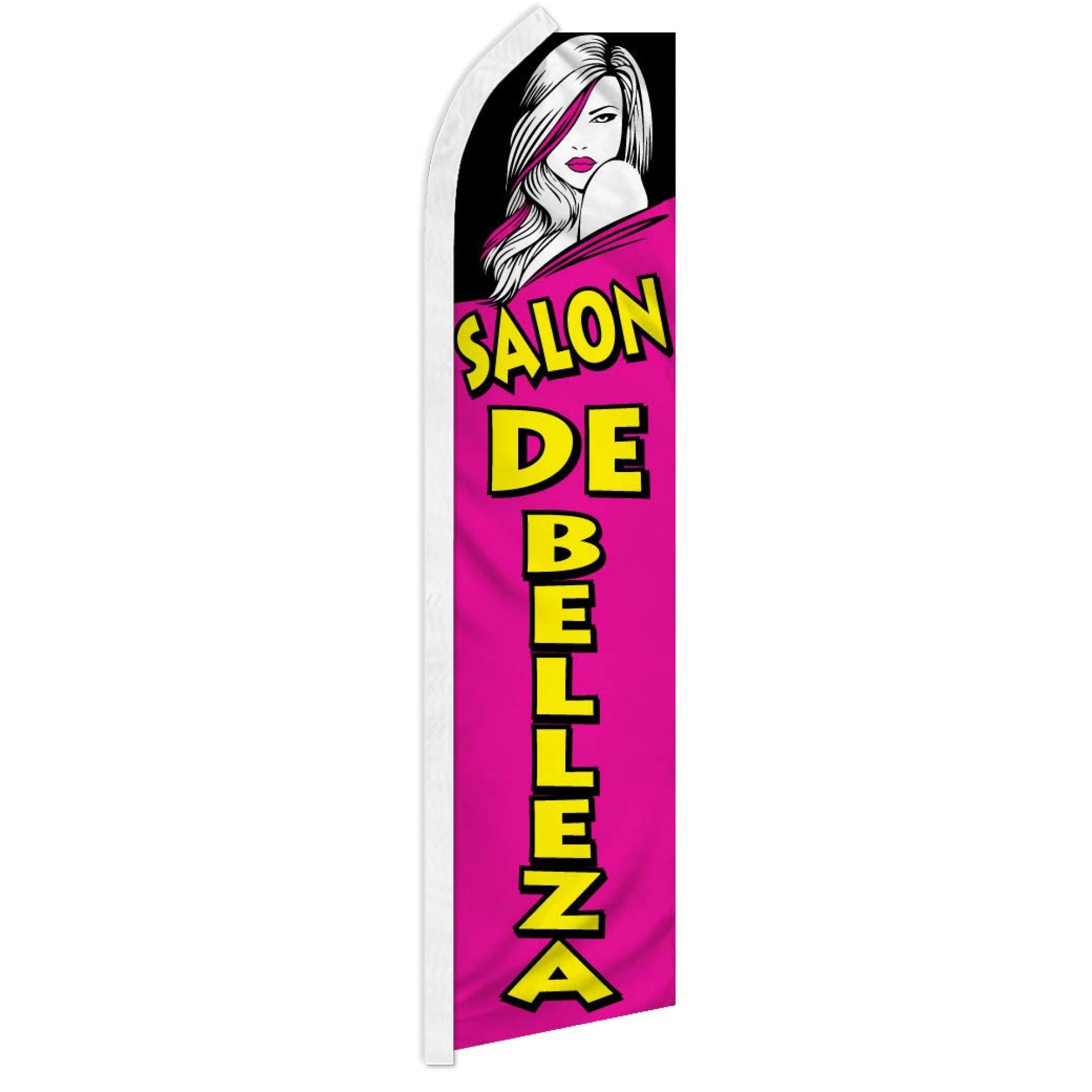 Salon De Belleza Swooper Advertising Flag – Perfect for Beauty Supply Stores, Salons, Barber Shops, Nail Salons Salon De Belleza Swooper Advertising Flag – Perfect for Beauty Supply Stores, Salons, Barber Shops, Nail Salons
