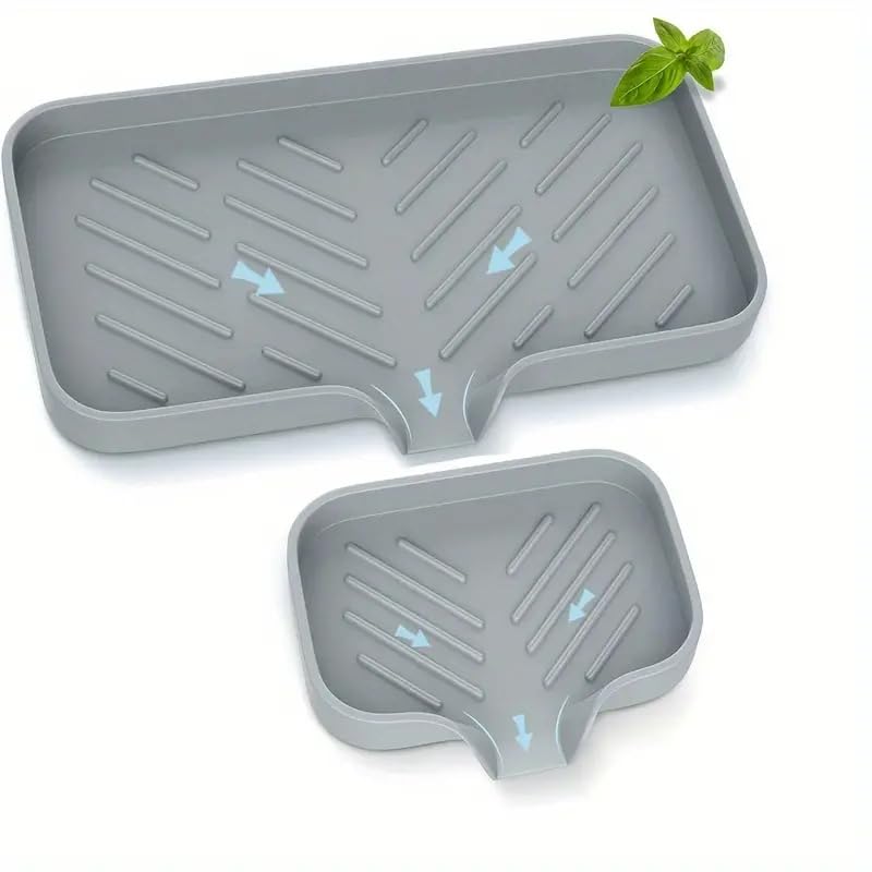 iDream Multi-Purpose Silicone Sink Drainer Mat – Flexible Kitchen Sink Organizer Tray for Soap, Dish Sponge, and Drying, Non-Slip Silicone Holder for Countertops (Medium & Small, Pack of 2) iDream Multi-Purpose Silicone Sink Drainer Mat – Flexible Kitchen Sink Organizer Tray for Soap, Dish Sponge, and Drying, Non-Slip Silicone Holder for Countertops (Medium & Small, Pack of 2)