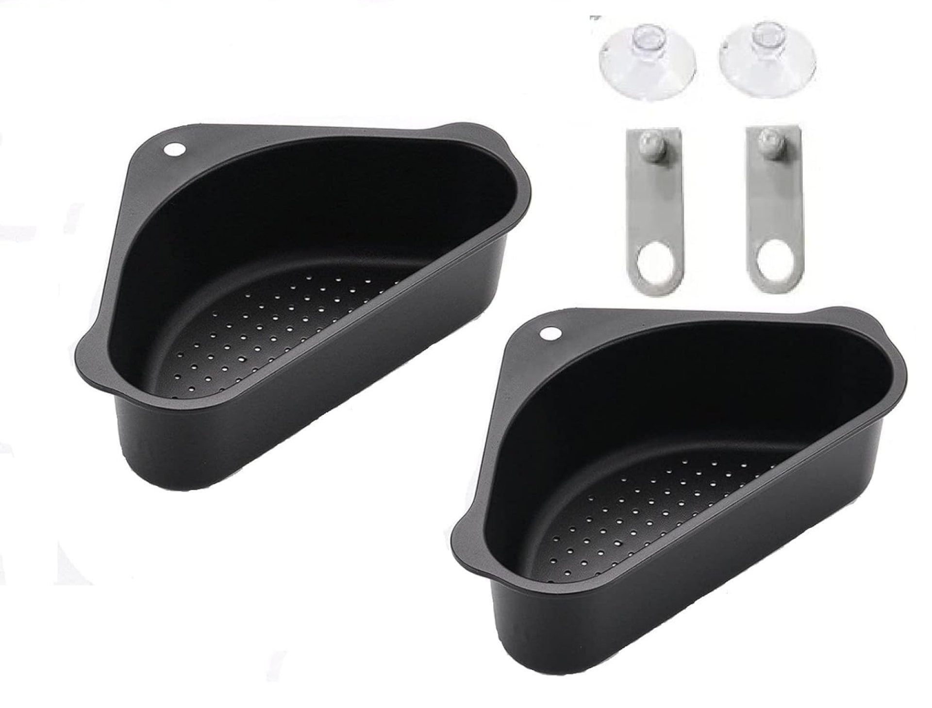 WOPPCART 2 PC Stainless Steel Kitchen Sink Drain Basket Storage Dish Rack Organizer Sink Shelf Soap Sponge Drain Rack Vegetables Fruit Drain Rack(Black) WOPPCART 2 PC Stainless Steel Kitchen Sink Drain Basket Storage Dish Rack Organizer Sink Shelf Soap Sponge Drain Rack Vegetables Fruit Drain Rack(Black)