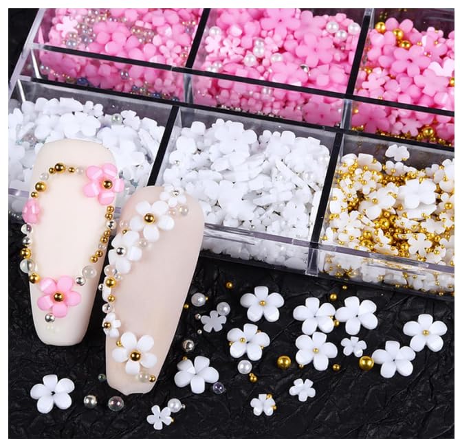 NPAH 3D Flower Nail Art Charms White Pink Nail Charms for Acrylic Nails Gold Silver Pearls Nail Supplies Rhinestones Spring Blossom Gems Nail Accessories for Women DIY Nail Decorations Design (1PC NAIL FLOWER) NPAH 3D Flower Nail Art Charms White Pink Nail Charms for Acrylic Nails Gold Silver Pearls Nail Supplies Rhinestones Spring Blossom Gems Nail Accessories for Women DIY Nail Decorations Design (1PC NAIL FLOWER)