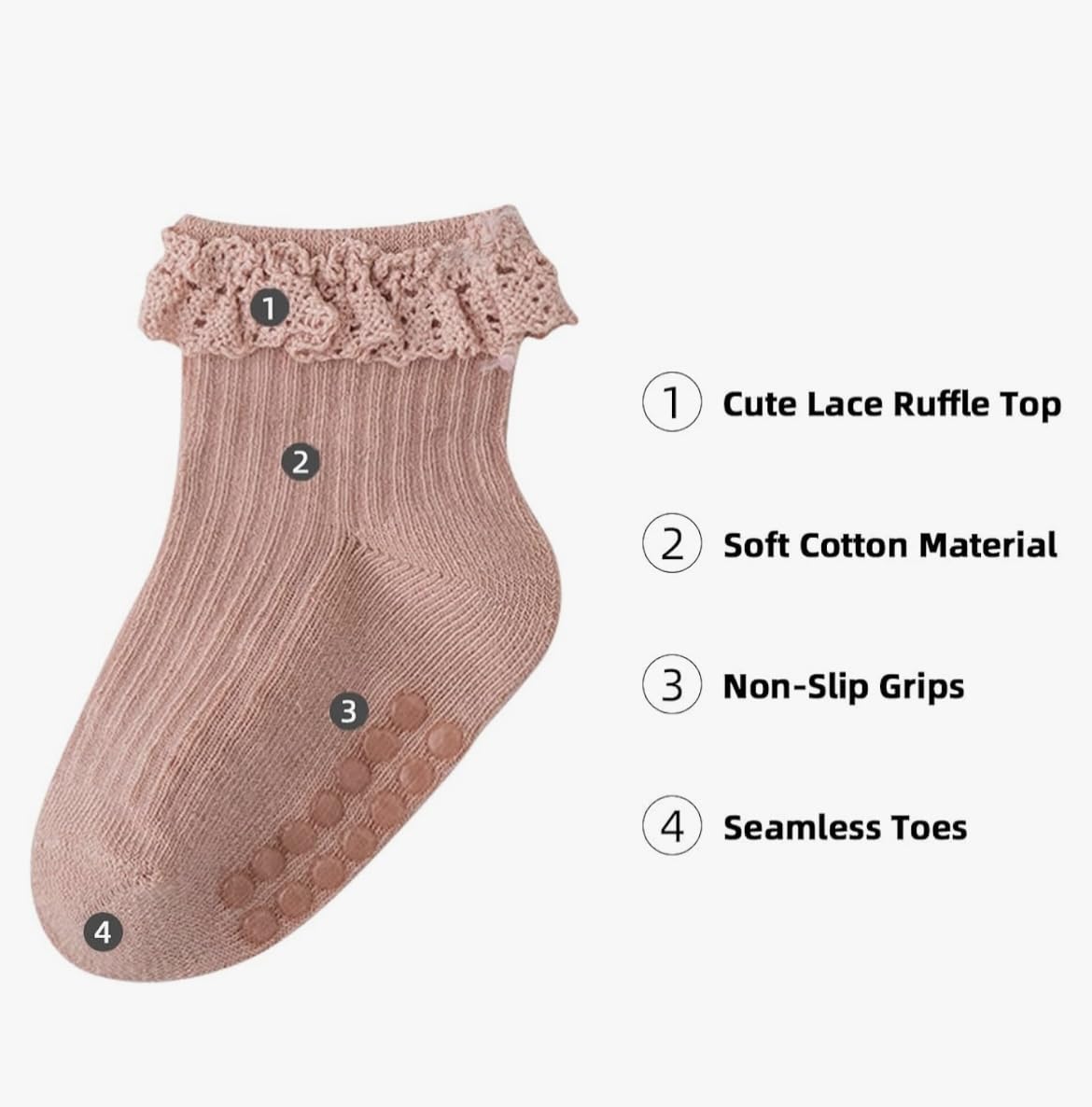 heartbury Cute and Colorful 100% Cotton Baby Girls Anti Slip Socks Frill &Ruffle Socks for Baby Girls, Grip socks for Baby heartbury Cute and Colorful 100% Cotton Baby Girls Anti Slip Socks Frill &Ruffle Socks for Baby Girls, Grip socks for Baby