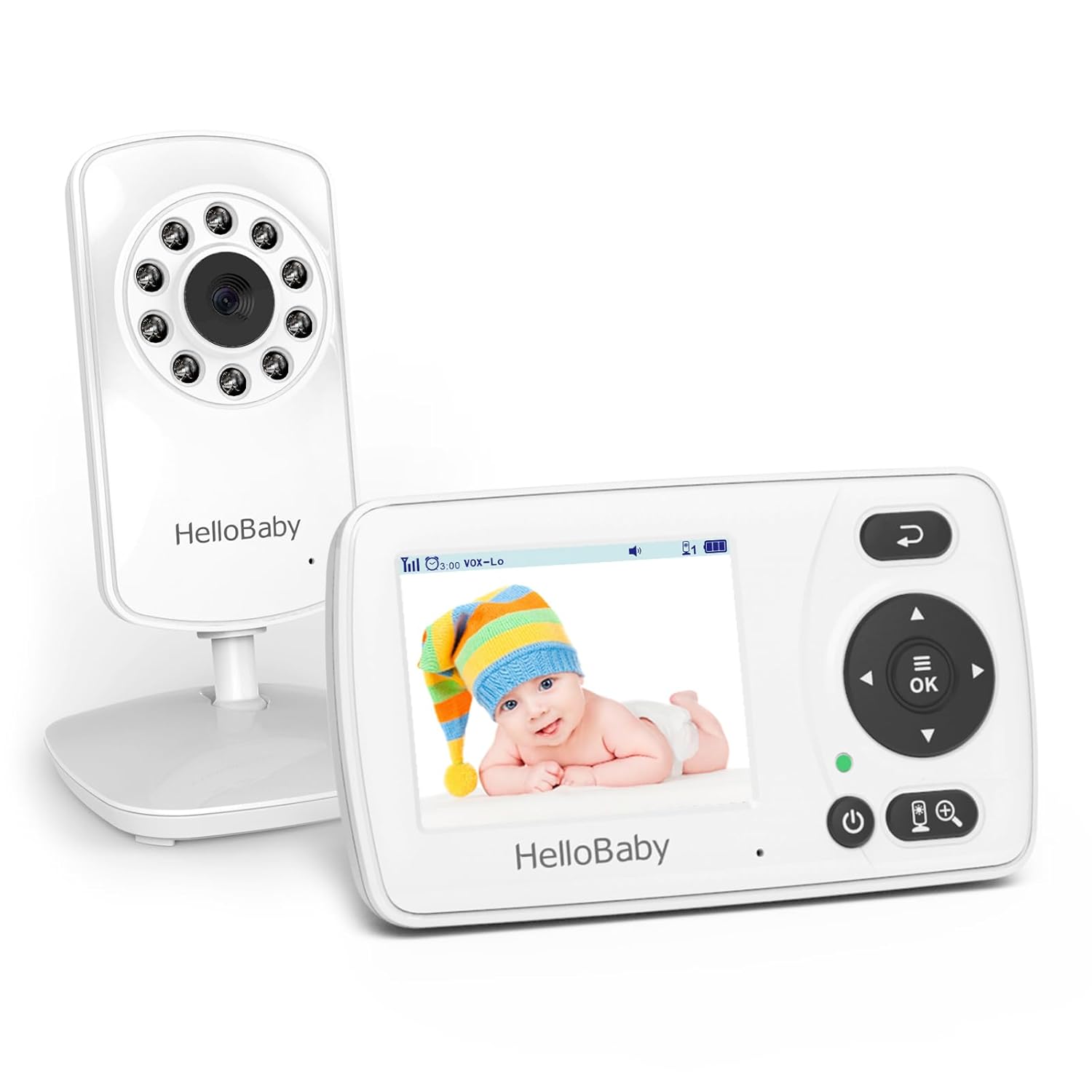 HelloBaby Monitor with Camera and Audio, 1000ft Long Range Video Baby Monitor-No WiFi, Night Vision, VOX Mode-Power Saving, 2.4” Portable Travel Screen, Baby Safety Camera, for Baby/Pet, Plug & Play HelloBaby Monitor with Camera and Audio, 1000ft Long Range Video Baby Monitor-No WiFi, Night Vision, VOX Mode-Power Saving, 2.4” Portable Travel Screen, Baby Safety Camera, for Baby/Pet, Plug & Play