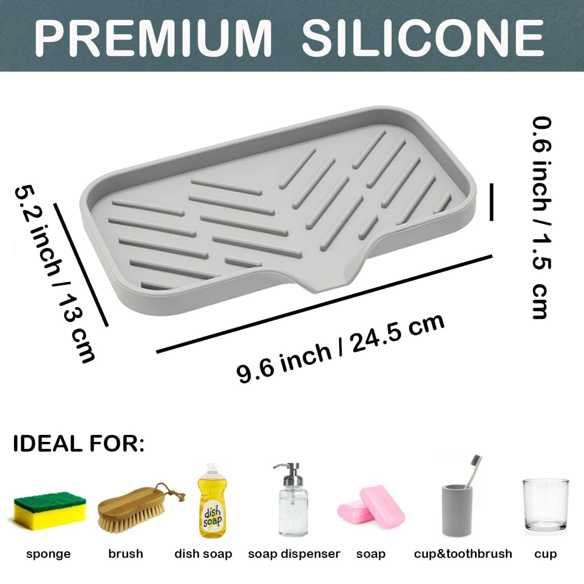 iDream Medium Multi-Purpose Silicone Sink Drainer Mat – Flexible Kitchen Sink Organizer Tray for Soap, Dish Sponge, Tools Storage, and Drying, Non-Slip Silicone Holder for Countertops iDream Medium Multi-Purpose Silicone Sink Drainer Mat – Flexible Kitchen Sink Organizer Tray for Soap, Dish Sponge, Tools Storage, and Drying, Non-Slip Silicone Holder for Countertops