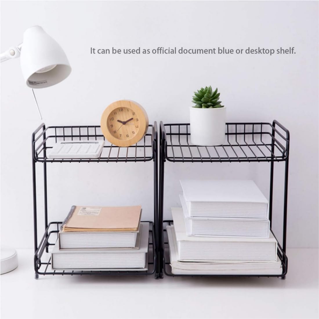 GLOCY 2-Tier Multipurpose Kitchen Rack|Kitchen countertop&Under counter storage|Under sink rack,Office Desk Organizer with 2 Shelves| Book,Towel,Pot Holder(Black) GLOCY 2-Tier Multipurpose Kitchen Rack|Kitchen countertop&Under counter storage|Under sink rack,Office Desk Organizer with 2 Shelves| Book,Towel,Pot Holder(Black)