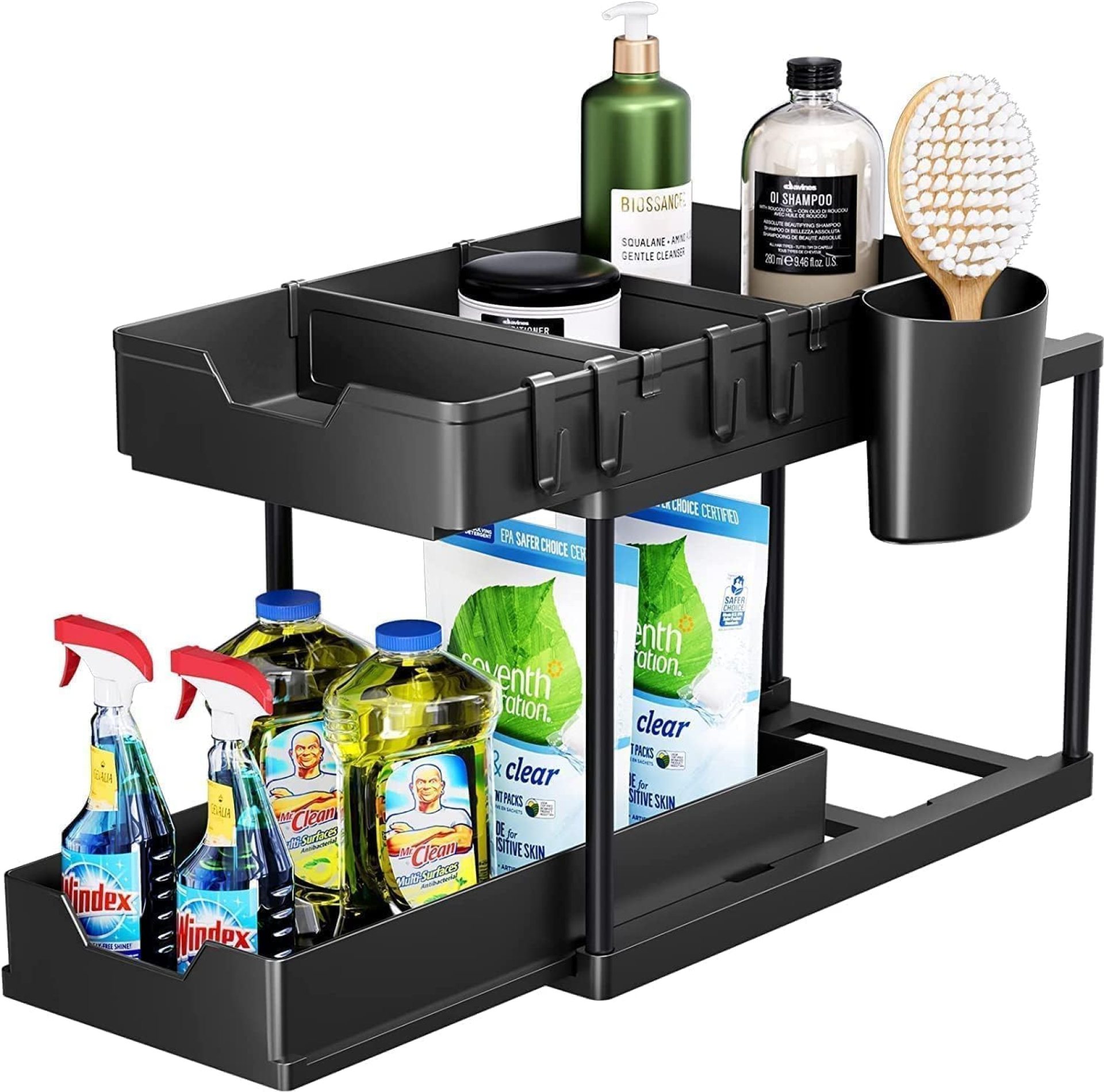 WROPZO Under Sink Organizers,Expandable Cabinet Shelf Organizer 2 Tier Under Storage Rack with Removable Panels,Plastic Storage Organizer Adjustable Kitchen Rack Holder Pack of 1 WROPZO Under Sink Organizers,Expandable Cabinet Shelf Organizer 2 Tier Under Storage Rack with Removable Panels,Plastic Storage Organizer Adjustable Kitchen Rack Holder Pack of 1