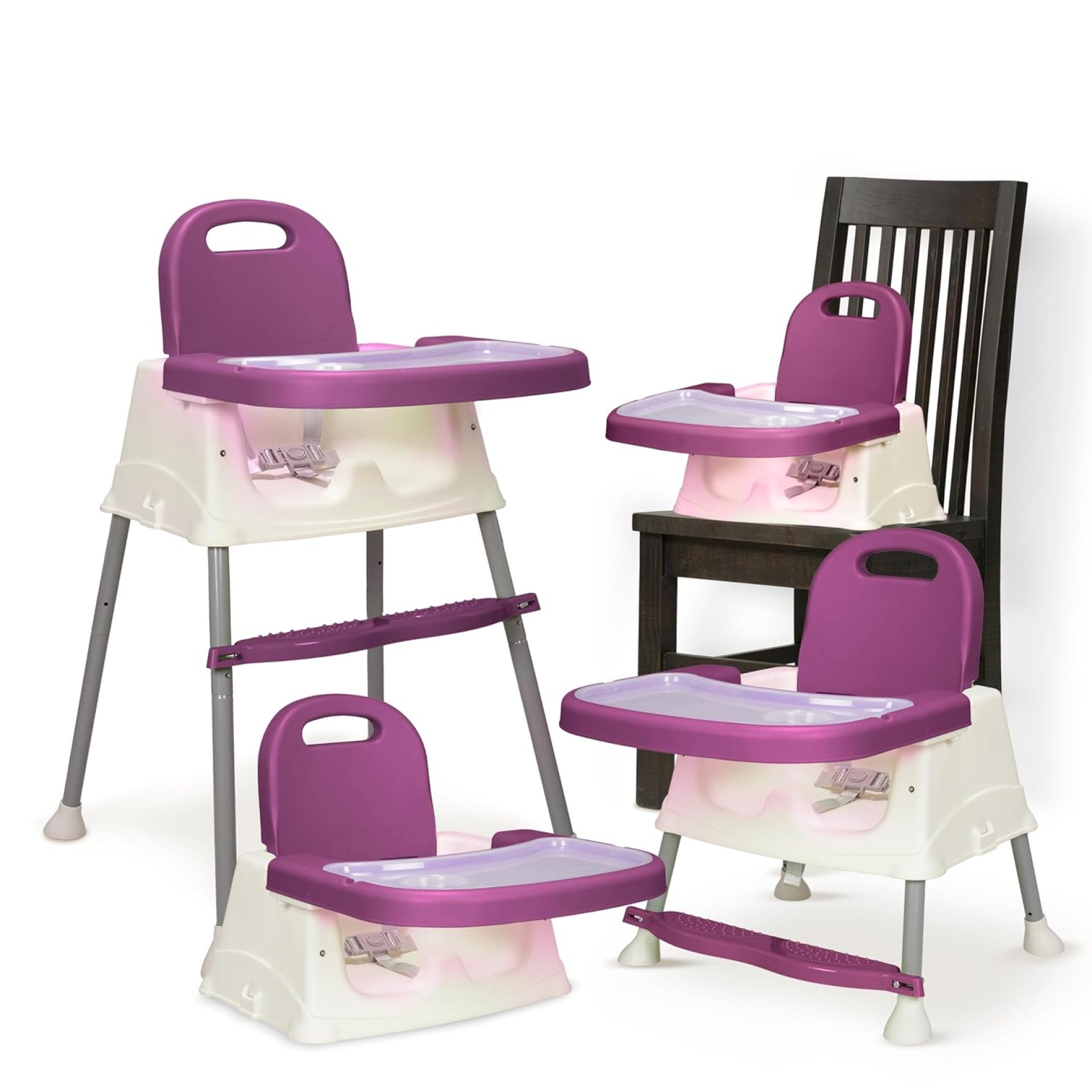 LuvLap 4 in 1 Convertible Baby High Chair with footrest, Convertible to High Chair, Low Chair, & Booster Seat, Essential for Baby Feeding (Purple) LuvLap 4 in 1 Convertible Baby High Chair with footrest, Convertible to High Chair, Low Chair, & Booster Seat, Essential for Baby Feeding (Purple)