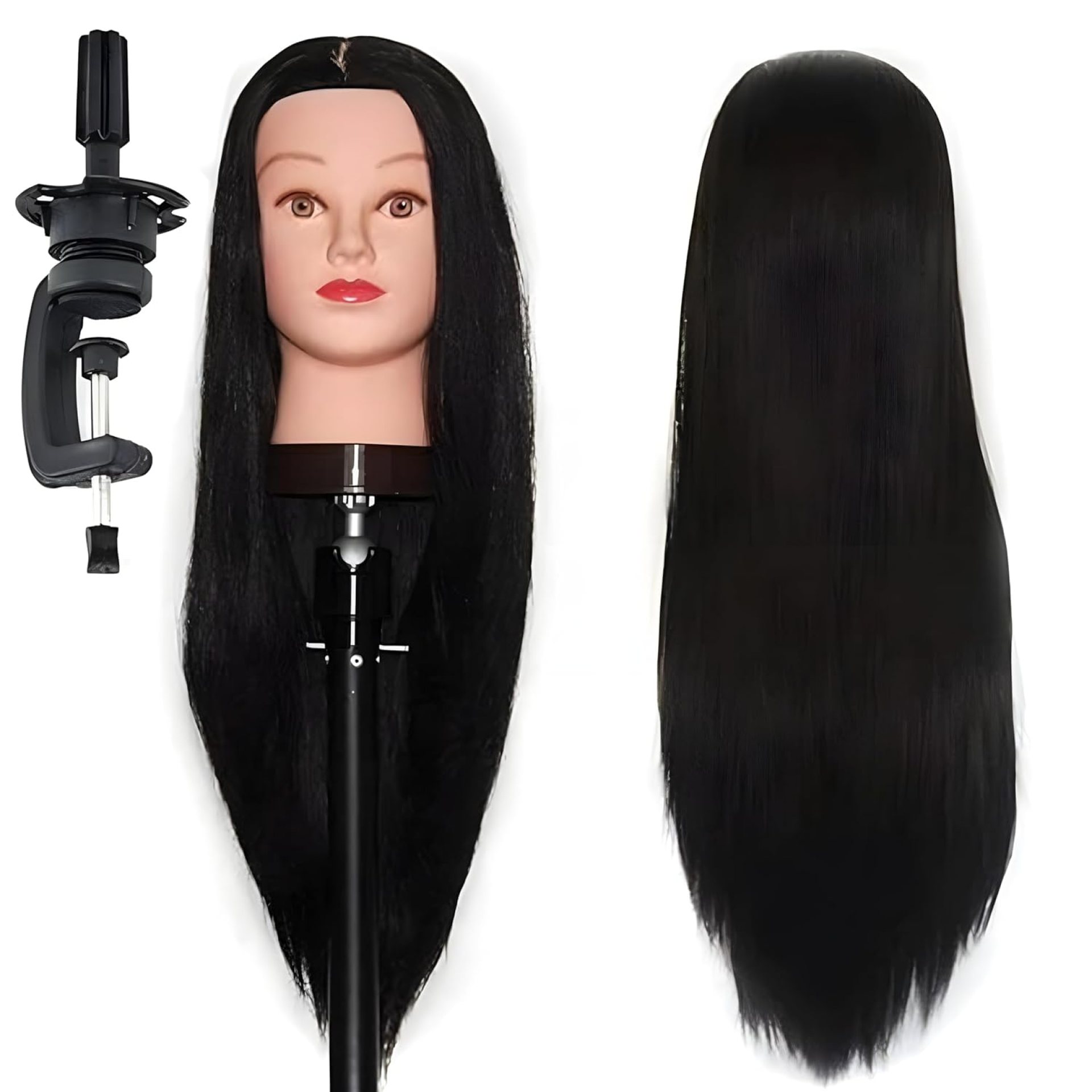 Salon Practice Mannequin for Hairstyle Training – Includes Hair Dummy and Free Clamp Stand Salon Practice Mannequin for Hairstyle Training – Includes Hair Dummy and Free Clamp Stand
