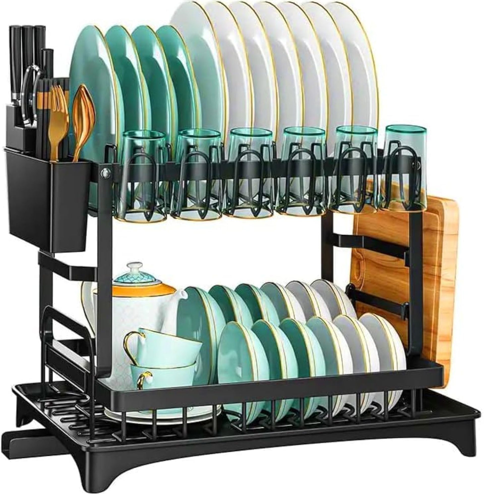 HSYDIY kitchen storage rack, multifunctional dish rack, tableware storage rack, tableware drain rack, kitchen utensil and dish storage, chopstick storage, knife holder, cup holder HSYDIY kitchen storage rack, multifunctional dish rack, tableware storage rack, tableware drain rack, kitchen utensil and dish storage, chopstick storage, knife holder, cup holder