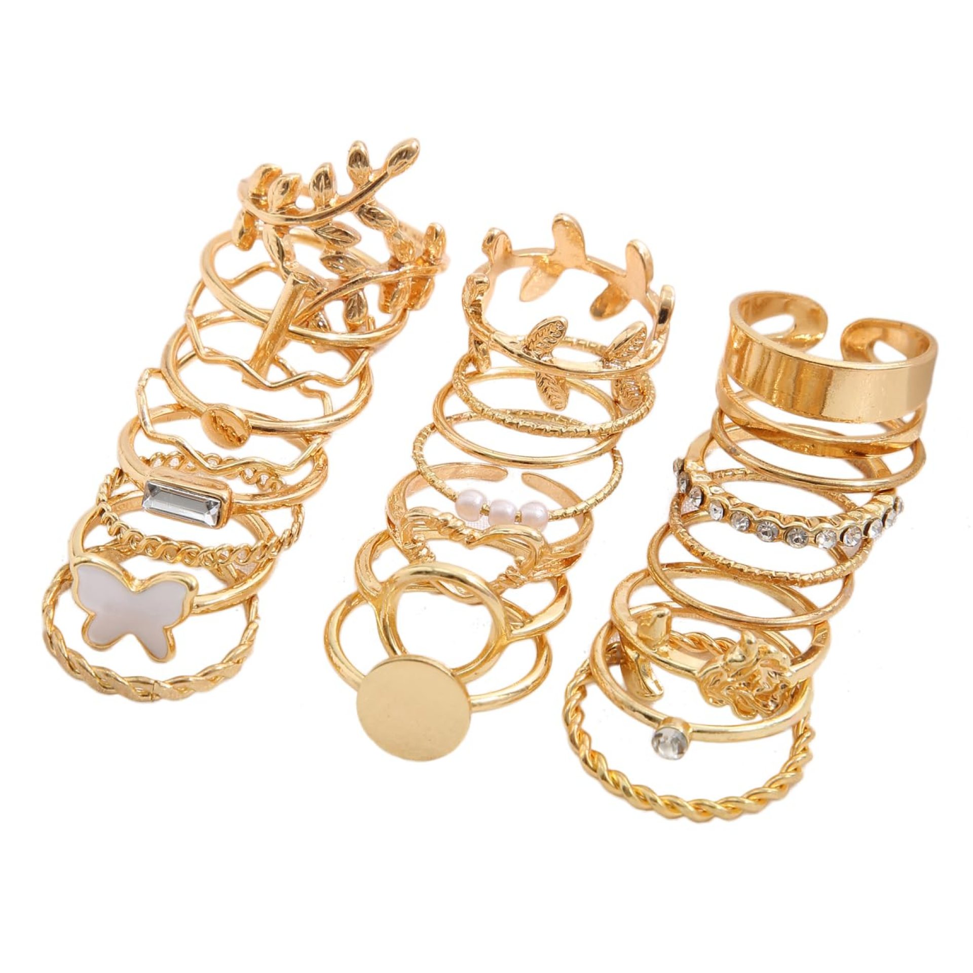 Shining Diva Fashion Set of 24 Latest Stylish Gold Plated Rings for Women and Girls (15206r) Shining Diva Fashion Set of 24 Latest Stylish Gold Plated Rings for Women and Girls (15206r)