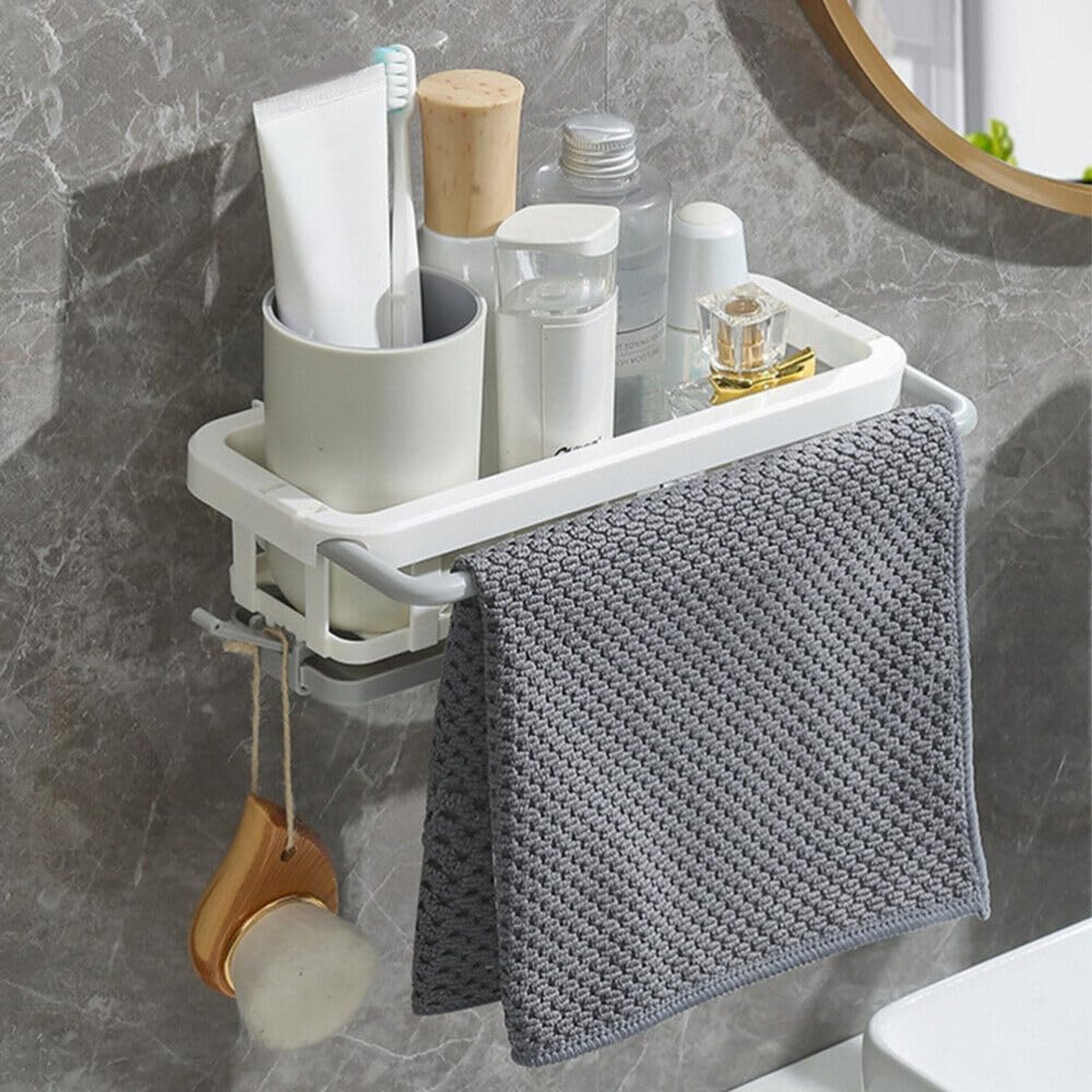 FAMOUS SHOP Bathroom and Kitchen Shelves/Sink Tray Drying Basket for Storage Wall Mounted Kitchen Sink Organizer with Towel Rack and Sponge Holder Shelf Adhesive Caddy Basket-1Pcs-Multicolor FAMOUS SHOP Bathroom and Kitchen Shelves/Sink Tray Drying Basket for Storage Wall Mounted Kitchen Sink Organizer with Towel Rack and Sponge Holder Shelf Adhesive Caddy Basket-1Pcs-Multicolor