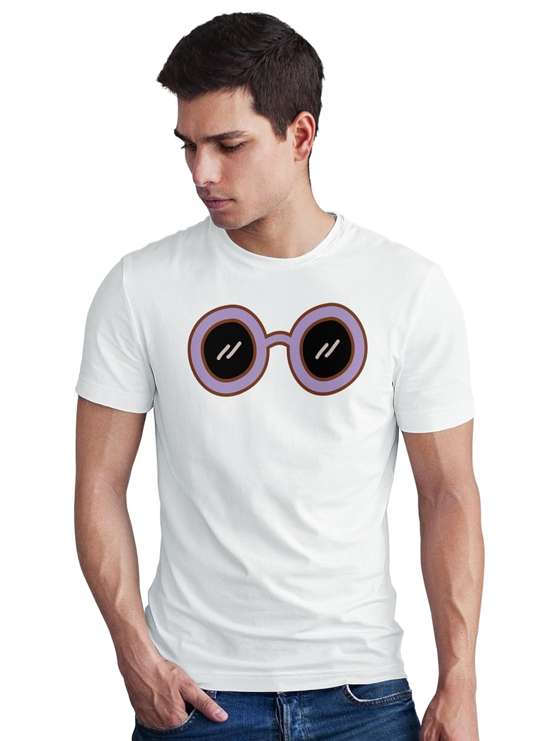 SeekBuyLove Retro Sunglasses T-Shirt, Vintage Style Tee, Round Lens Shirt, 60S 70S Fashion, Groovy Graphic Stylish Eyewear SeekBuyLove Retro Sunglasses T-Shirt, Vintage Style Tee, Round Lens Shirt, 60S 70S Fashion, Groovy Graphic Stylish Eyewear