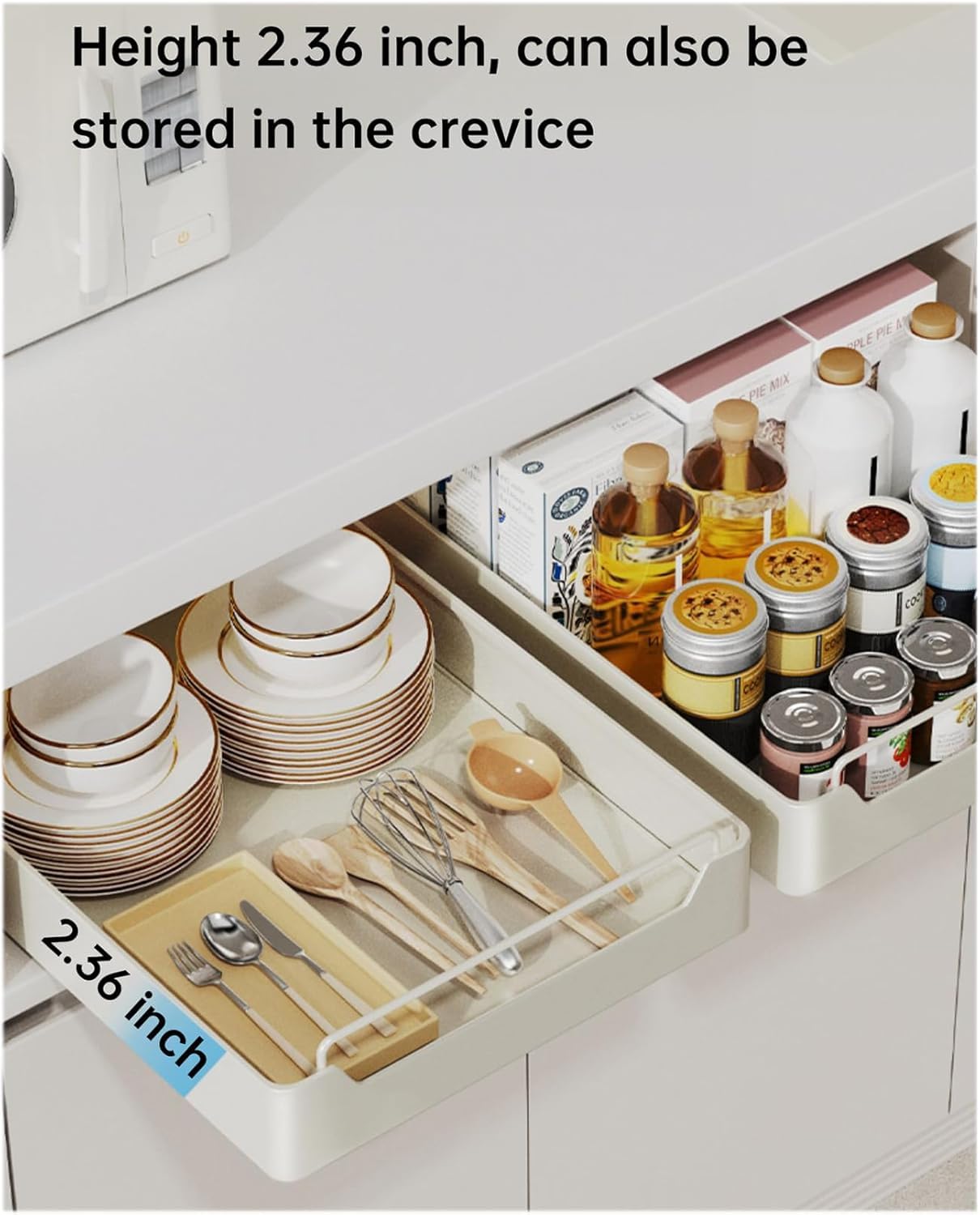 KRLZ Pull Out Heavy Duty Sliding Basket Organizer Drawer, Cabinet Organizer Fixed with Adhesive Nano Film, Pull Out Drawer for Kitchen Under Sink Organizer, Pantry, Bathroom,1 Pack KRLZ Pull Out Heavy Duty Sliding Basket Organizer Drawer, Cabinet Organizer Fixed with Adhesive Nano Film, Pull Out Drawer for Kitchen Under Sink Organizer, Pantry, Bathroom,1 Pack