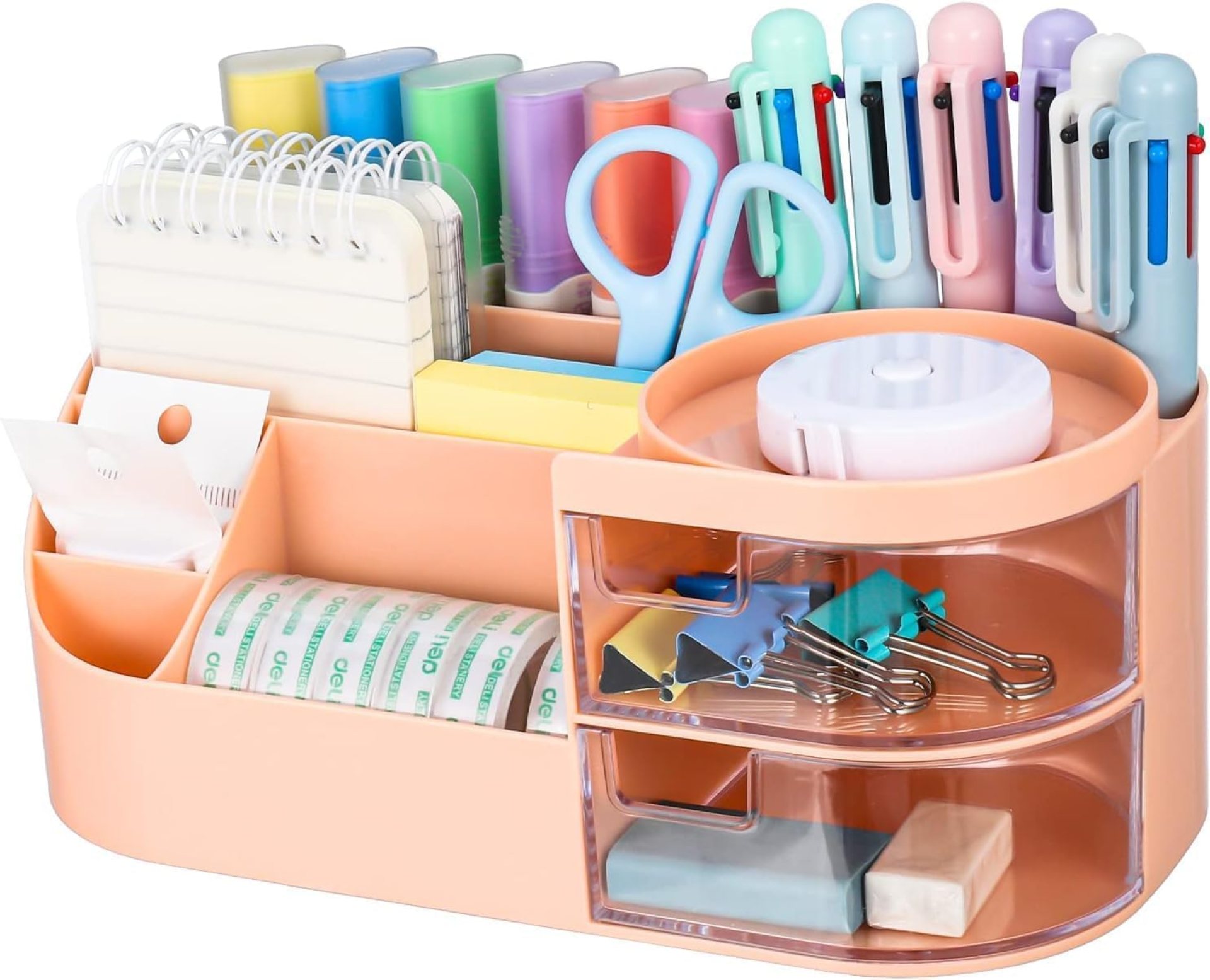 ZURITY STORE Multi Function Desk Organizer, Supplies Cosmetics Display Case, Makeup Desk Organizer, Stationery Storage Box, Compartment Box, Without Stickers (Pack Of 1) ZURITY STORE Multi Function Desk Organizer, Supplies Cosmetics Display Case, Makeup Desk Organizer, Stationery Storage Box, Compartment Box, Without Stickers (Pack Of 1)