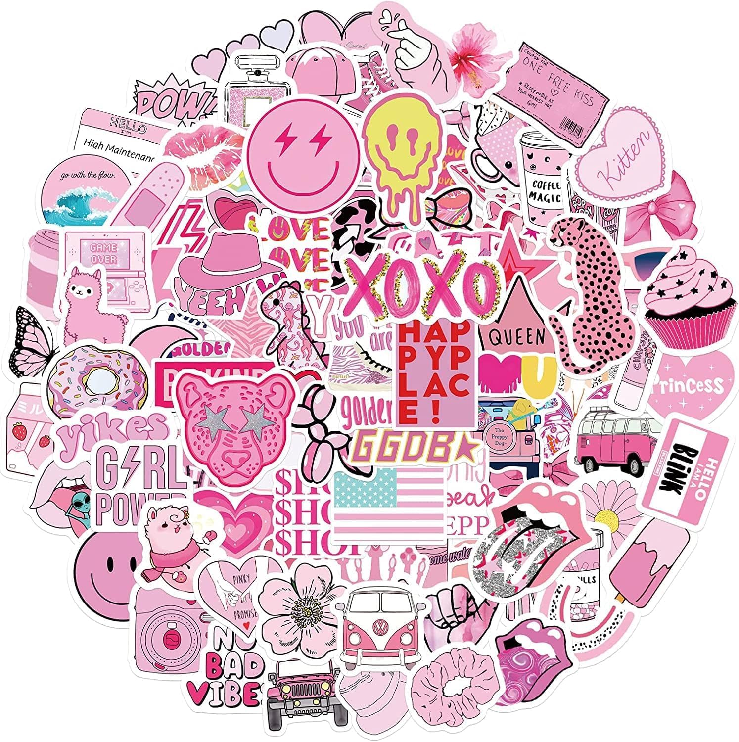 50 Pcs Preppy Stickers Vinyl Aesthetic Waterproof Stickers Adorable Decor Supplies Pink Party Suitable for Mobile Phone Computer Skateboard Water Bottle Suitcase Car etc (Preppy Stickers) 50 Pcs Preppy Stickers Vinyl Aesthetic Waterproof Stickers Adorable Decor Supplies Pink Party Suitable for Mobile Phone Computer Skateboard Water Bottle Suitcase Car etc (Preppy Stickers)