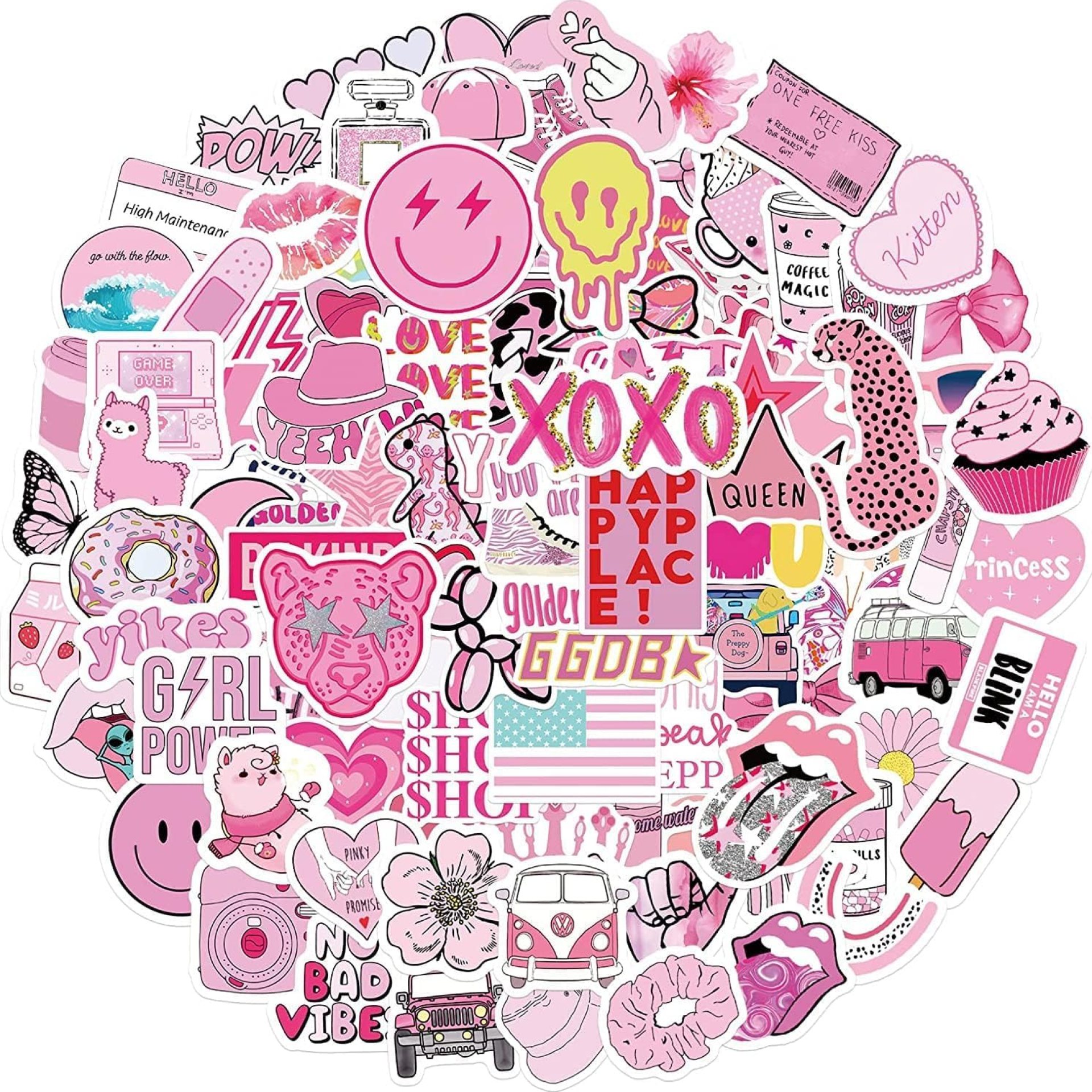 50 Pcs Preppy Stickers Vinyl Aesthetic Waterproof Stickers Adorable Decor Supplies Pink Party Suitable for Mobile Phone Computer Skateboard Water Bottle Suitcase Car etc (Preppy Stickers) 50 Pcs Preppy Stickers Vinyl Aesthetic Waterproof Stickers Adorable Decor Supplies Pink Party Suitable for Mobile Phone Computer Skateboard Water Bottle Suitcase Car etc (Preppy Stickers)