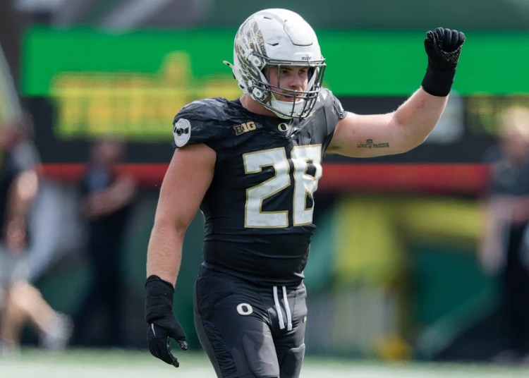 Oregon LB Bryce Boettcher chosen with No. 135 choose in 2026 NFL Draft Oregon LB Bryce Boettcher chosen with No. 135 choose in 2026 NFL Draft
