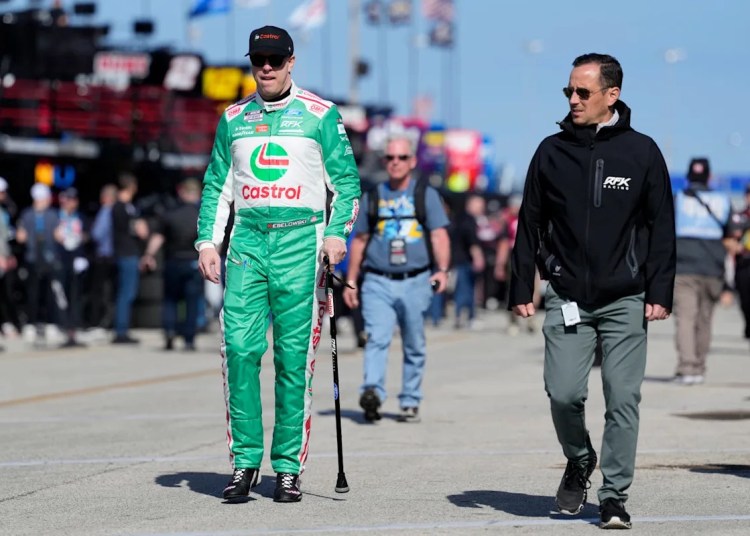 Brad Keselowski Racing By Damage at Darlington Raceway Brad Keselowski Racing By Damage at Darlington Raceway