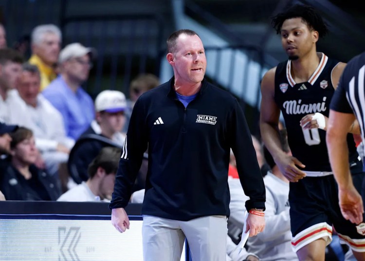 No. 21 Miami (OH) rallies towards Western Michigan after Travis Steele sends speaker flying in outburst earlier than halftime No. 21 Miami (OH) rallies towards Western Michigan after Travis Steele sends speaker flying in outburst earlier than halftime