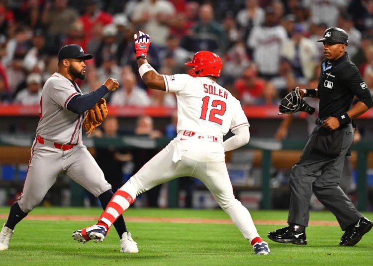 Reynaldo Lopez and Jorge Soler throw punches in wild Braves-Angels brawl Reynaldo Lopez and Jorge Soler throw punches in wild Braves-Angels brawl