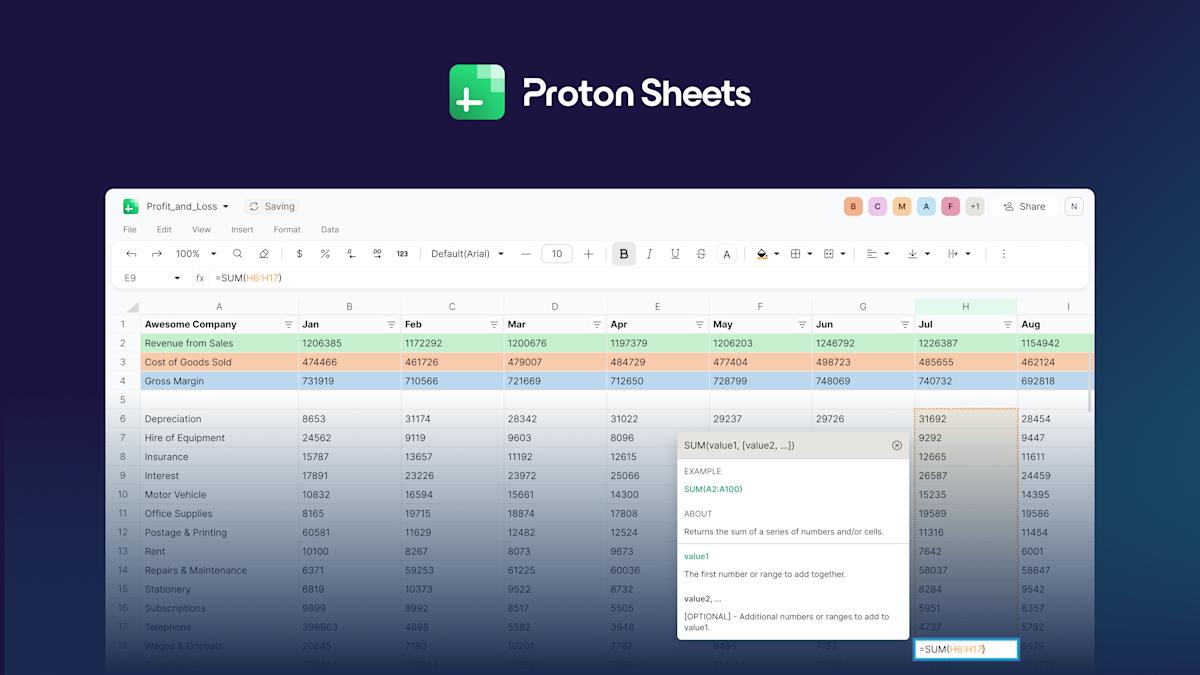 Proton Sheets joins the corporate’s productiveness suite Proton Sheets joins the corporate’s productiveness suite
