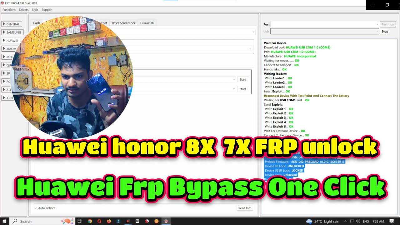 Huawei Frp Bypass One Click , Huawei honor 8X 7X FRP Huawei Frp Bypass One Click , Huawei honor 8X 7X FRP