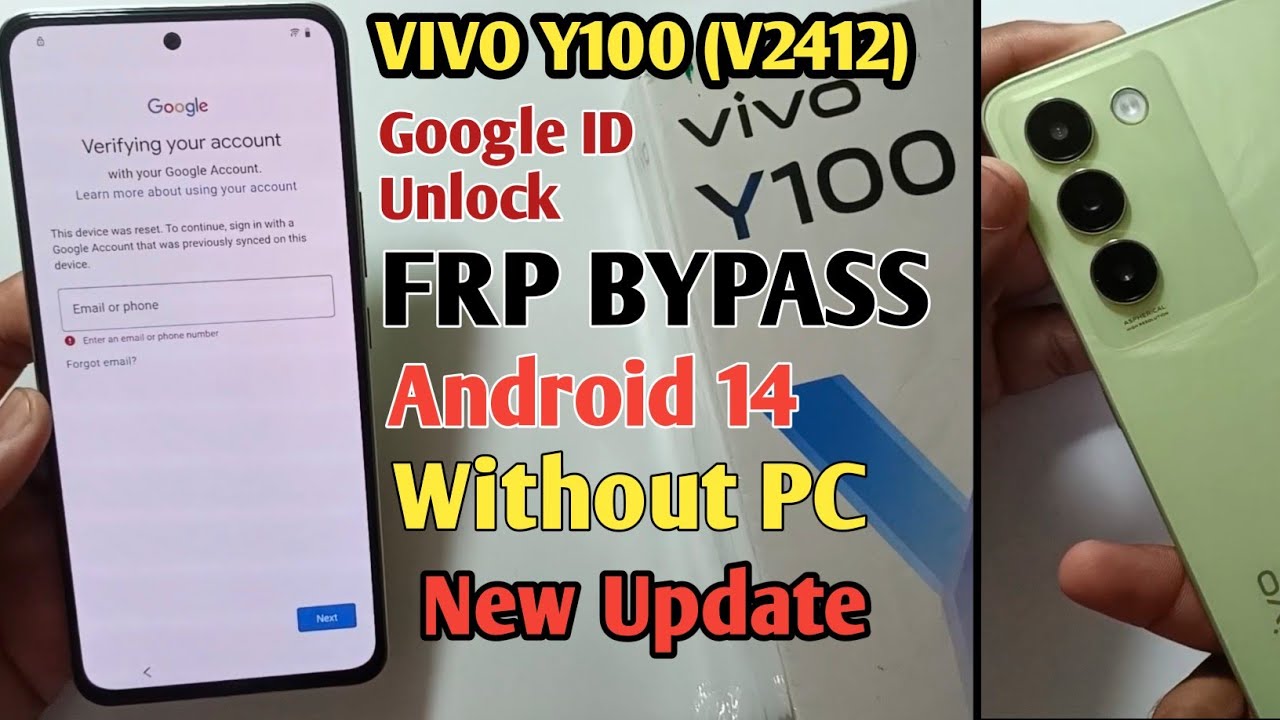 Vivo Y100 Frp bypass Android 14 | Vivo Y100 (V2412) Vivo Y100 Frp bypass Android 14 | Vivo Y100 (V2412)