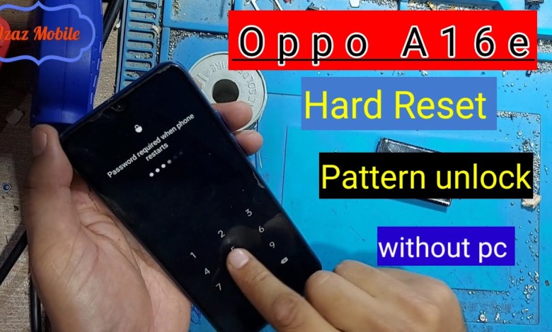 Oppo A16e Hard Reset Pattern unlock password Pin code Oppo A16e Hard Reset Pattern unlock password Pin code