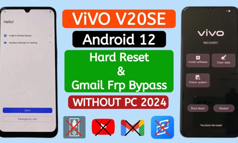 VIVO V20SE (V2022) Hard reset and Gmail Frp Bypass VIVO V20SE (V2022) Hard reset and Gmail Frp Bypass