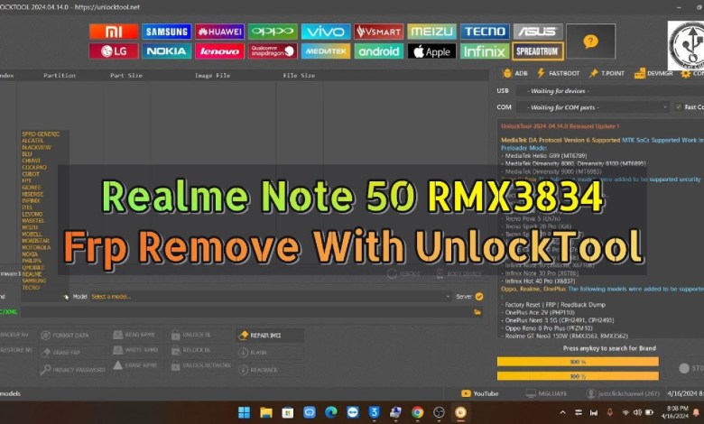 Realme Note 50 RMX3834 Frp Remove With UnlockTool 2024 Realme Note 50 RMX3834 Frp Remove With UnlockTool 2024