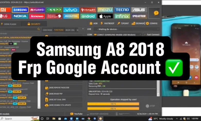 Samsung A8 2018 Frp Google Account Bypass With Samsung A8 2018 Frp Google Account Bypass With