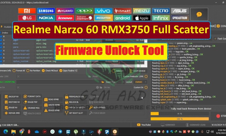 Realme Narzo 60 5G RMX3750 Full Scatter Firmware Unlock Realme Narzo 60 5G RMX3750 Full Scatter Firmware Unlock