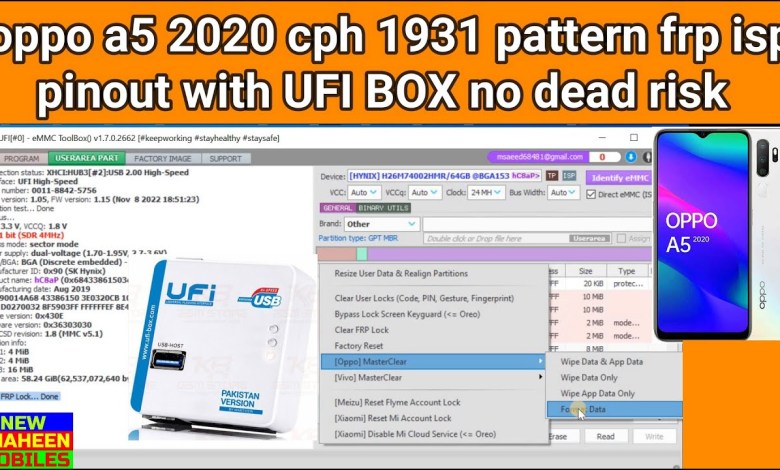 oppo a5 2020 cph 1931 pattern frp isp pinout with UFI oppo a5 2020 cph 1931 pattern frp isp pinout with UFI