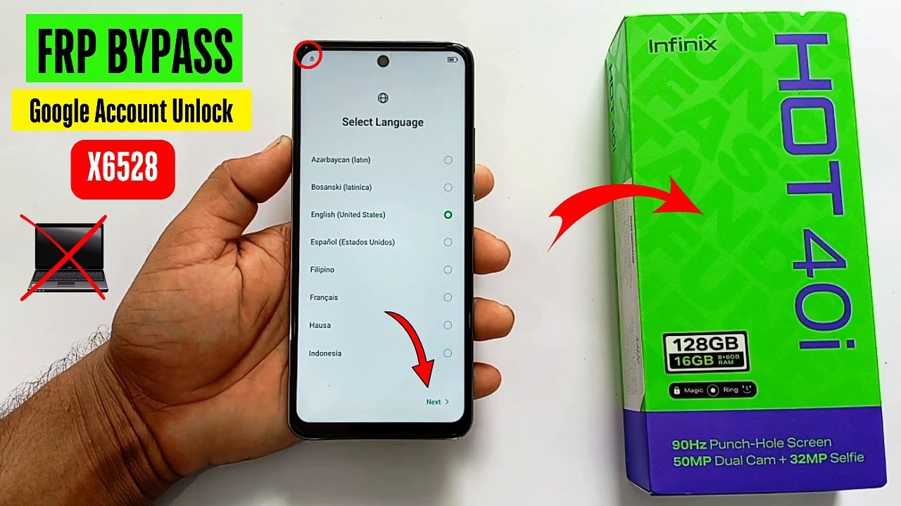 Infinix Hot 40i X6528 FRP Bypass/Unlock – Without Infinix Hot 40i X6528 FRP Bypass/Unlock – Without