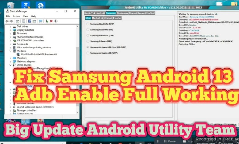 Samsung frp Tool Android Utility V122 Enable fix Adb Samsung frp Tool Android Utility V122 Enable fix Adb