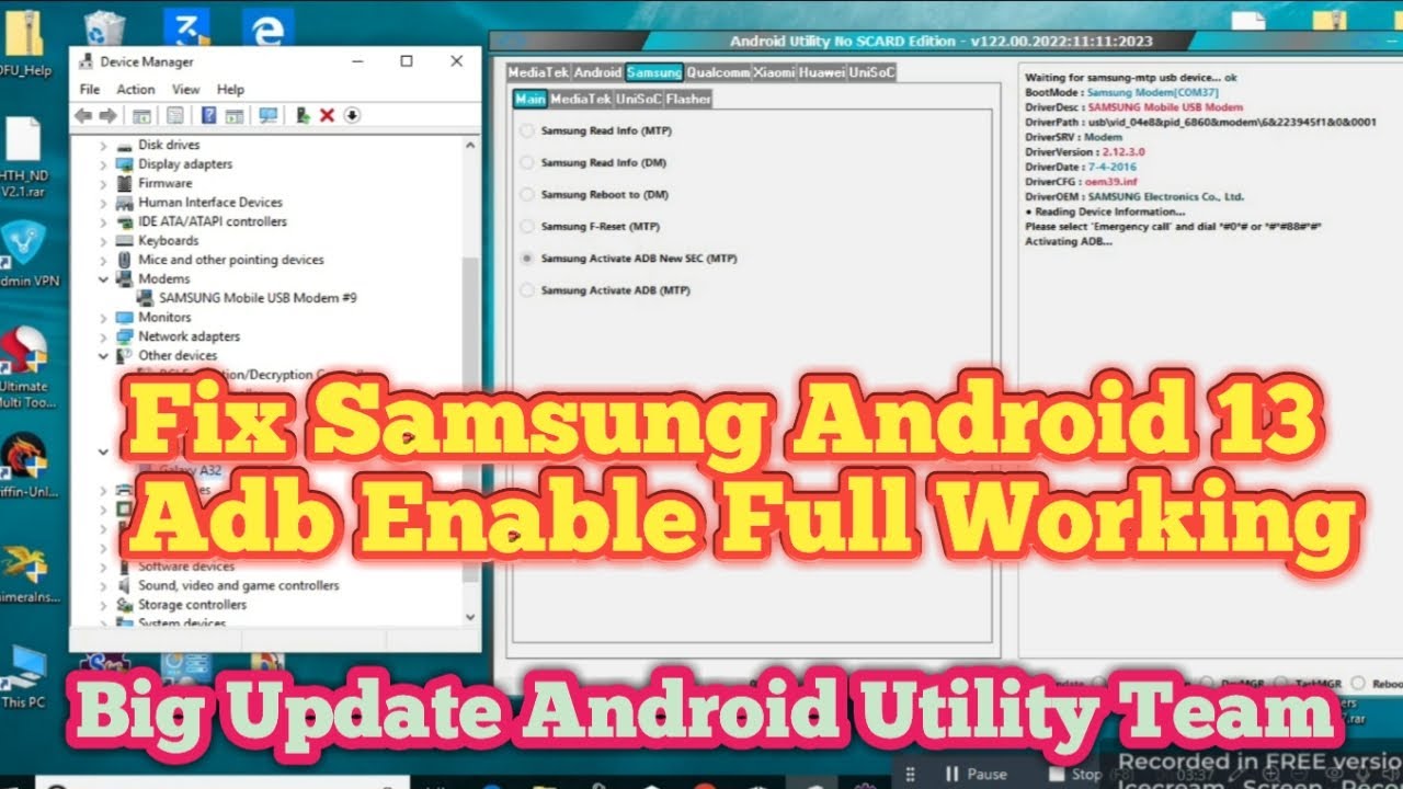 Samsung frp Tool Android Utility V122 Enable fix Adb Samsung frp Tool Android Utility V122 Enable fix Adb