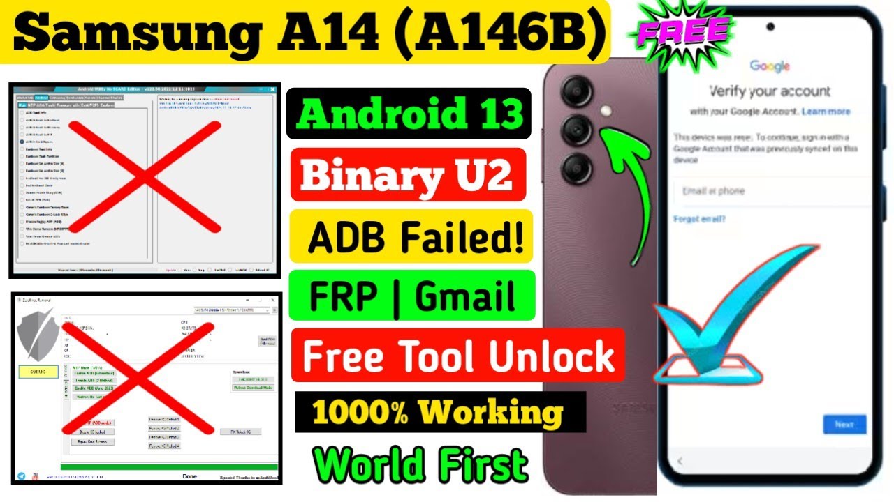 Samsung A14 Android 13 ADB Not Working || Binary U2 | Samsung A14 Android 13 ADB Not Working || Binary U2 |