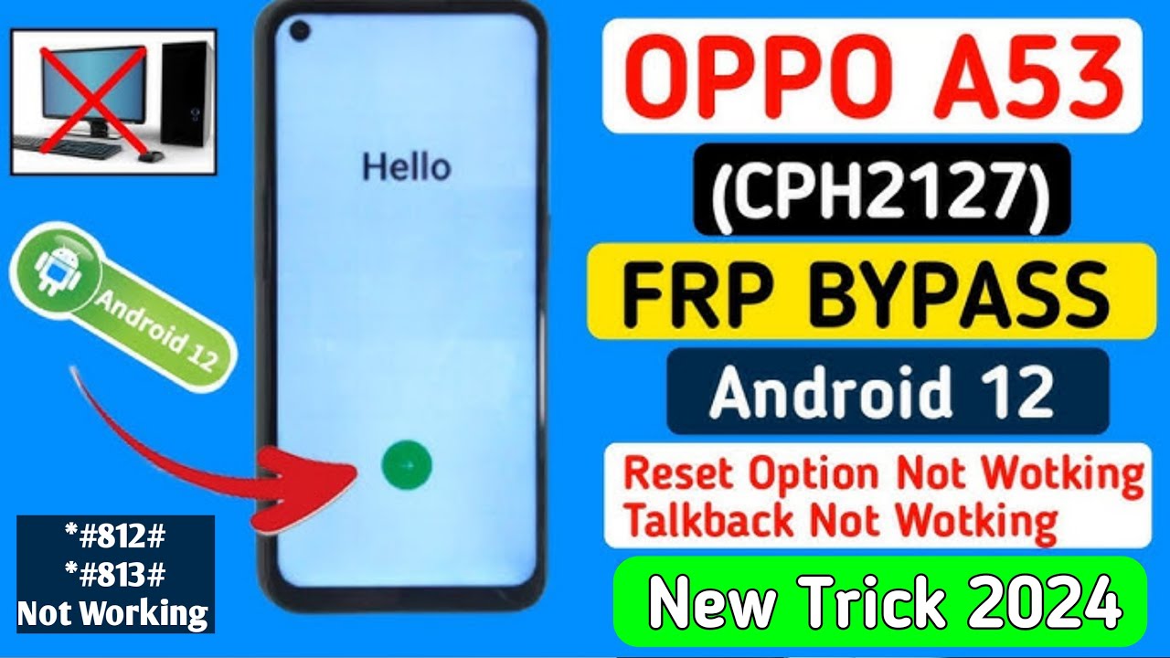 Oppo A53 (CPH2127) Android 12 FRP Bypass Without Pc || Oppo A53 (CPH2127) Android 12 FRP Bypass Without Pc ||