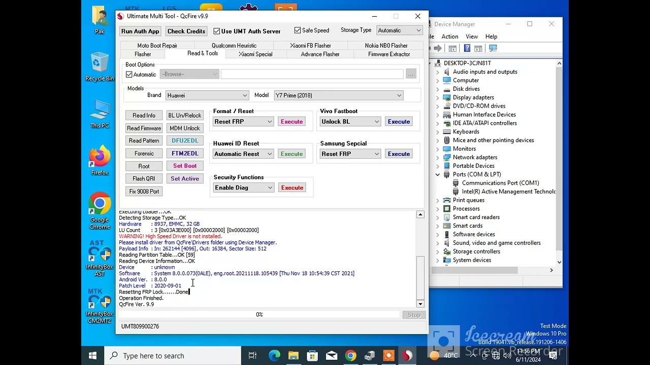 Huawei Y7 Prime 2018 FRP Bypass umt Huawei Y7 Prime 2018 FRP Bypass umt
